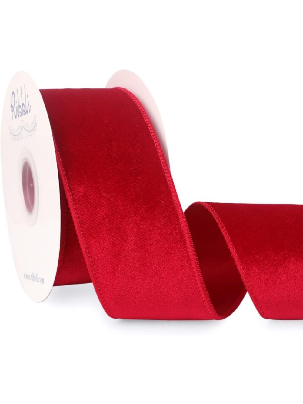 Luxurious Red Velvet Wired Ribbon - 2.5" Satin Christmas Gift Wrap & Craft